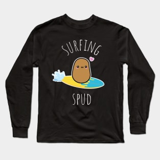 Surfing Spud Funny Surfing Potato Long Sleeve T-Shirt
